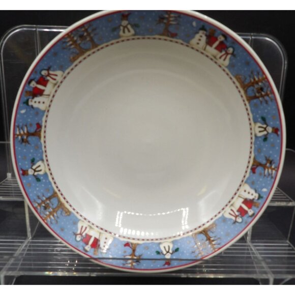 Sakura Debbie Mumm Stoneware Bowl Snowman Design Dishwasher & Microwave Safe - Picture 1 of 4
